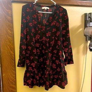 Loft size XS black & red dress. V neck cut.